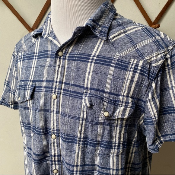 Lucky Brand Linen Pearl Snap Western Shirt - Picture 4 of 13